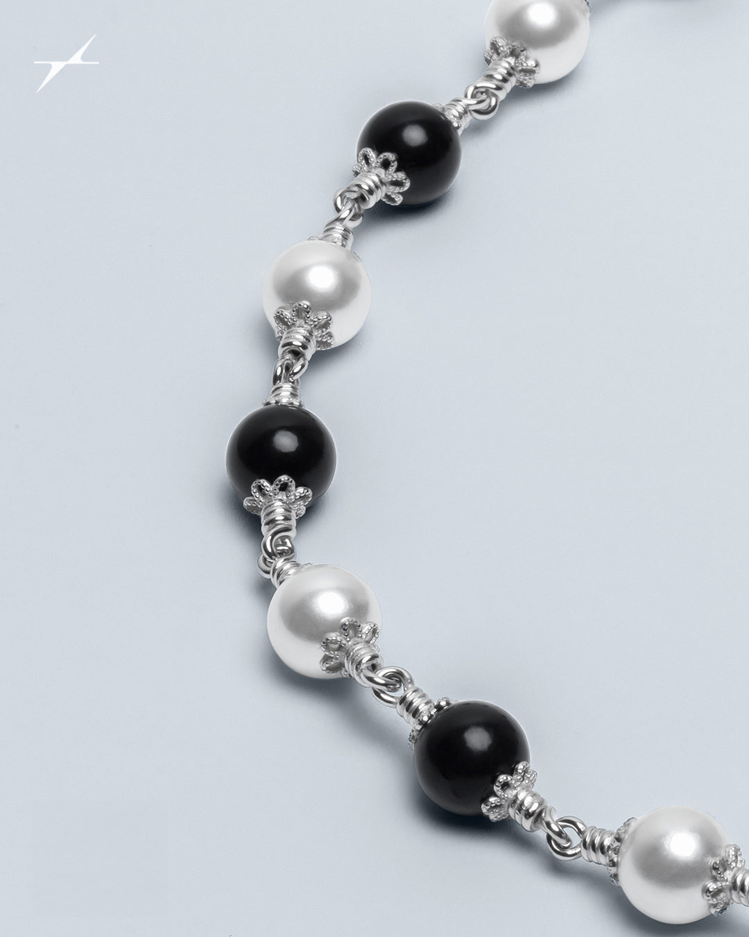 Black & White Rosary Necklace