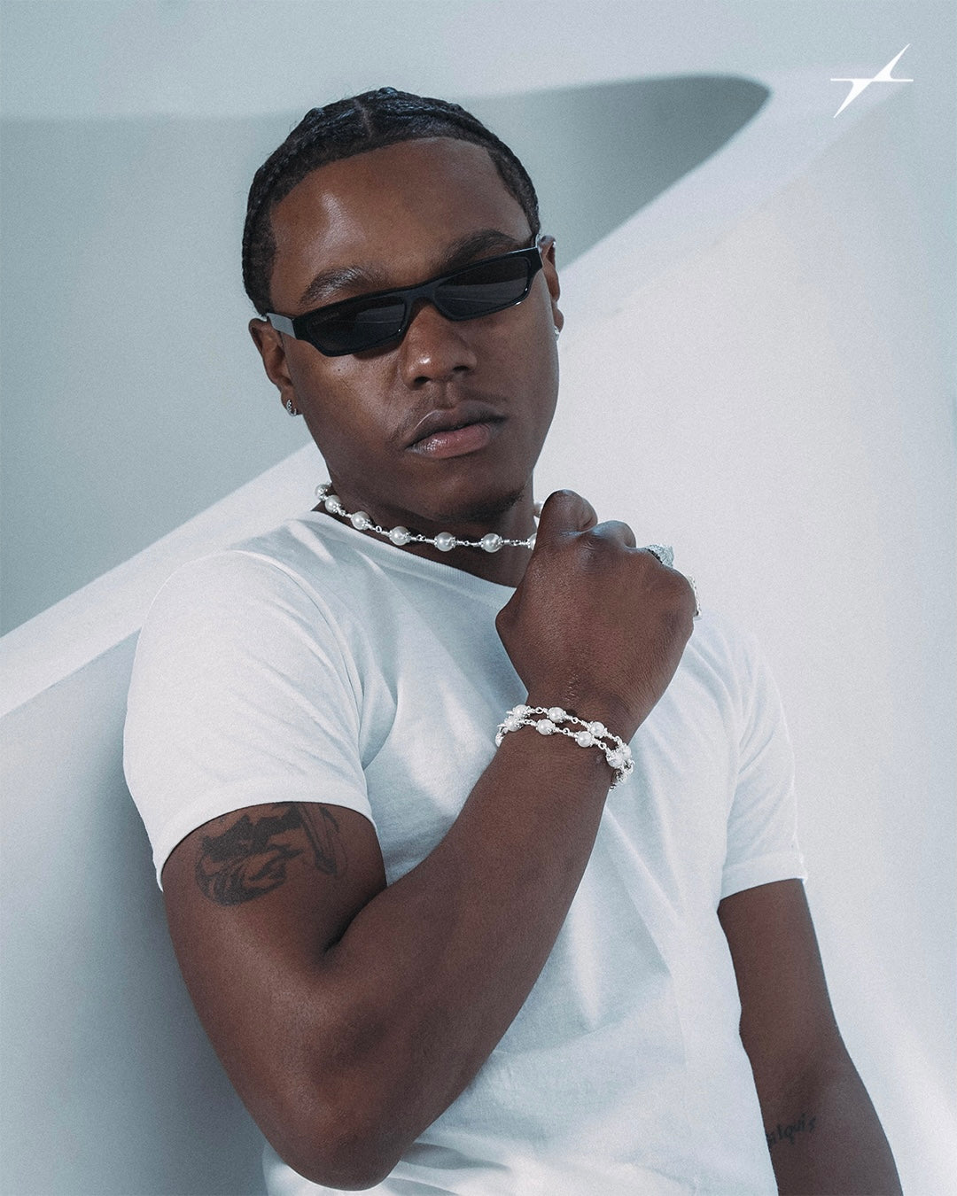 White Rosary Necklace + Bracelet Bundle