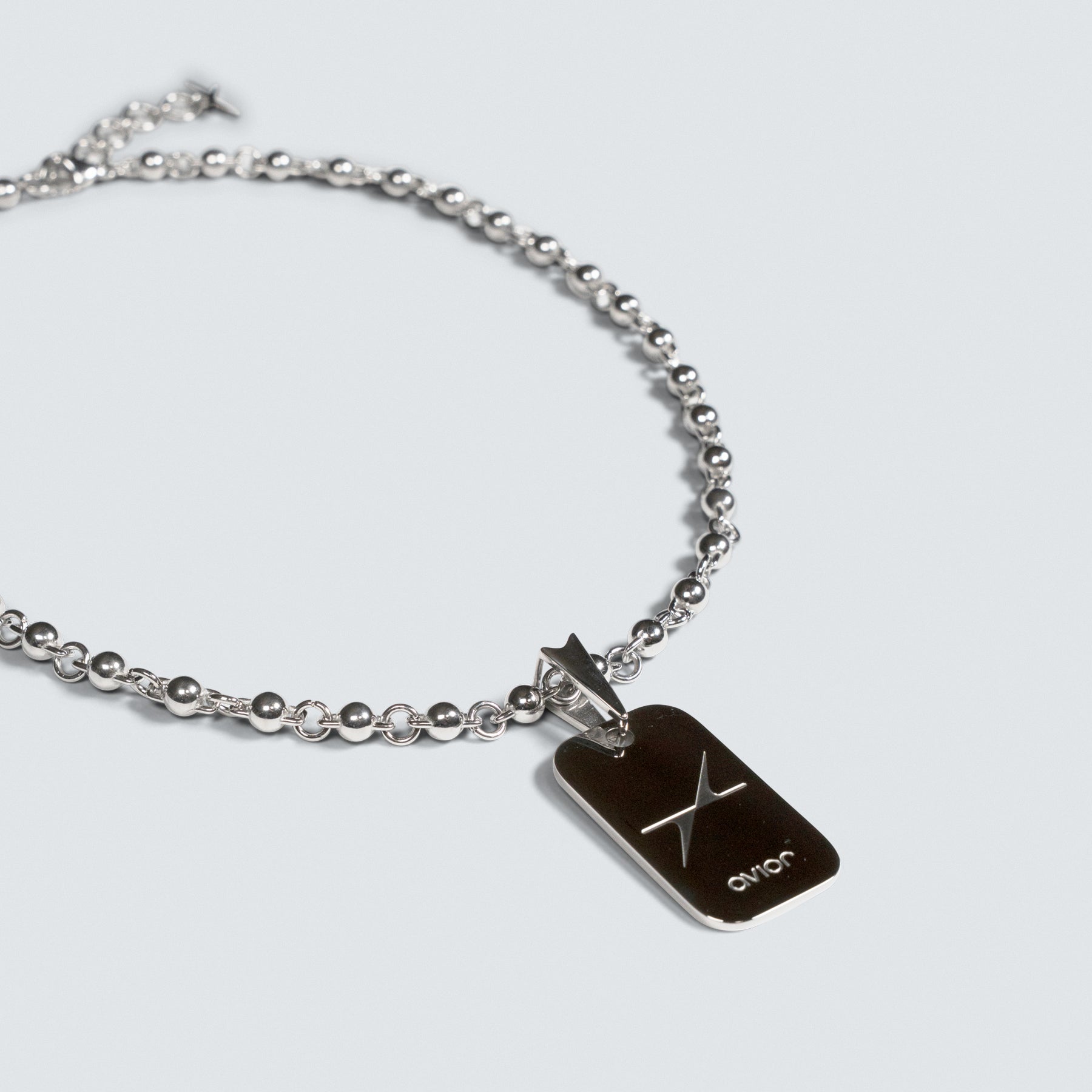 Ball Link Dog Tag Necklace & Bracelet Bundle