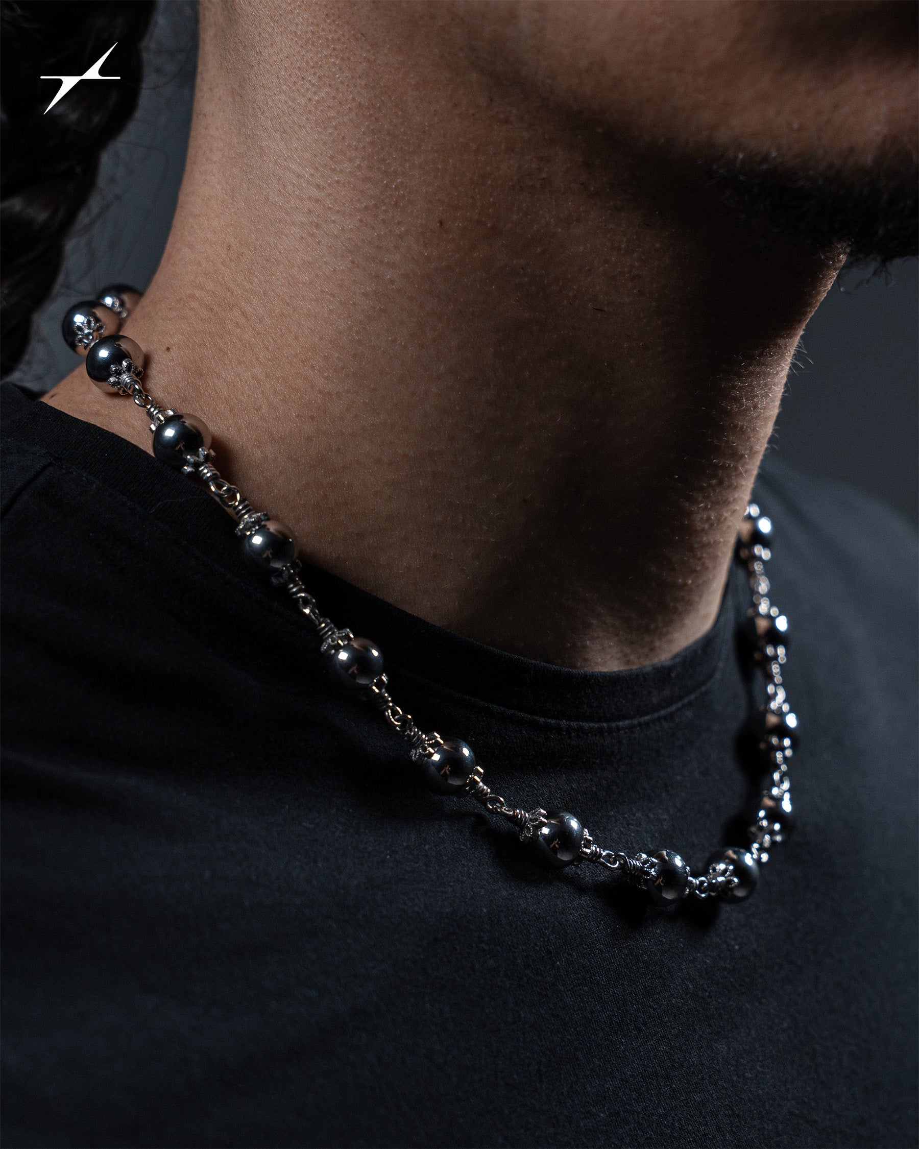 Steel Rosary Necklace