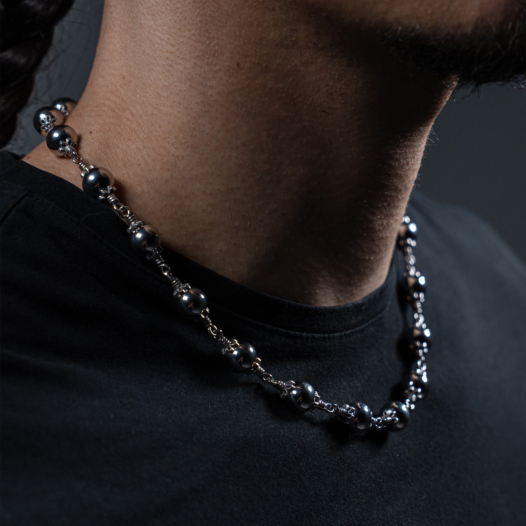 Steel Rosary Necklace