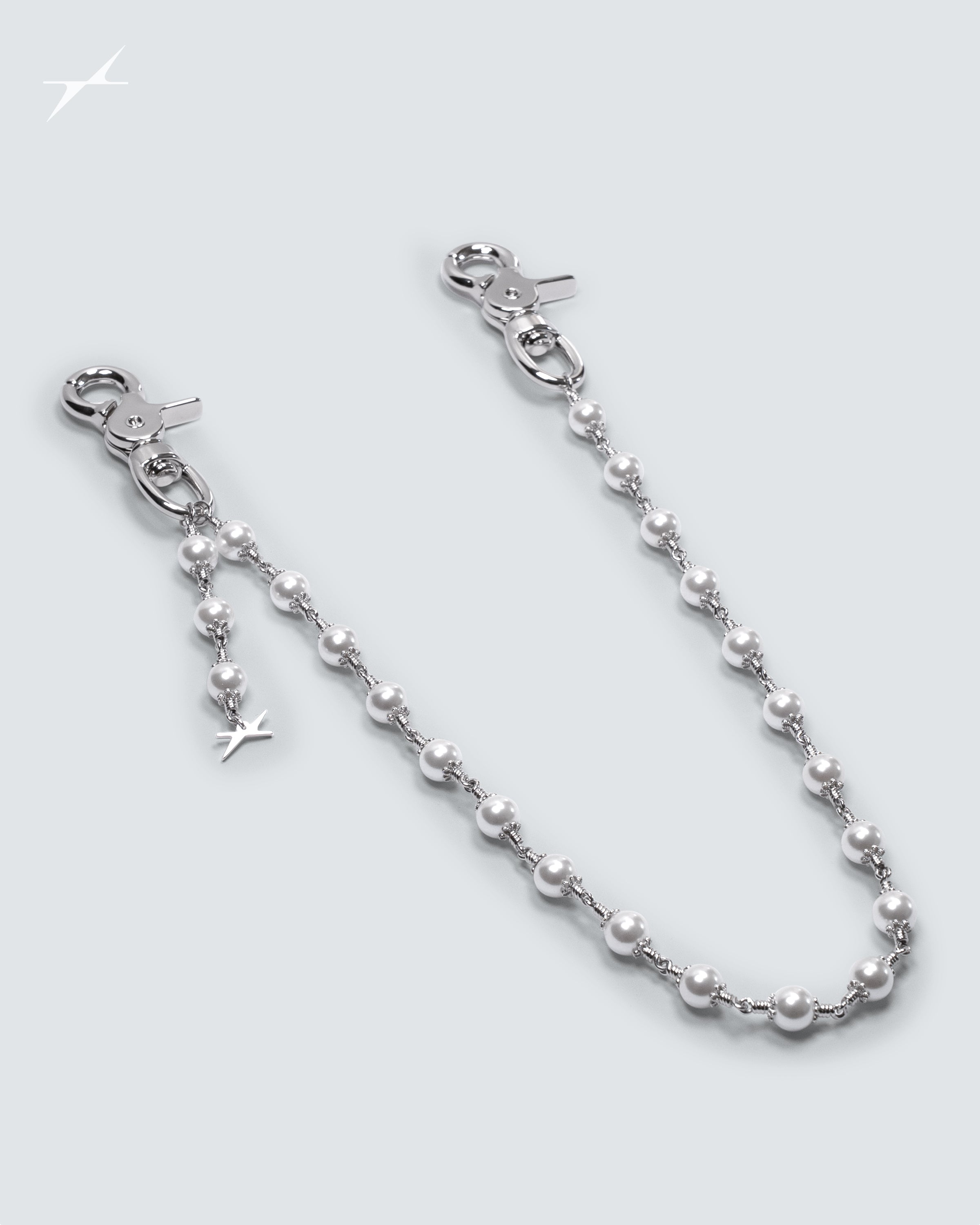 White Rosary Wallet Chain