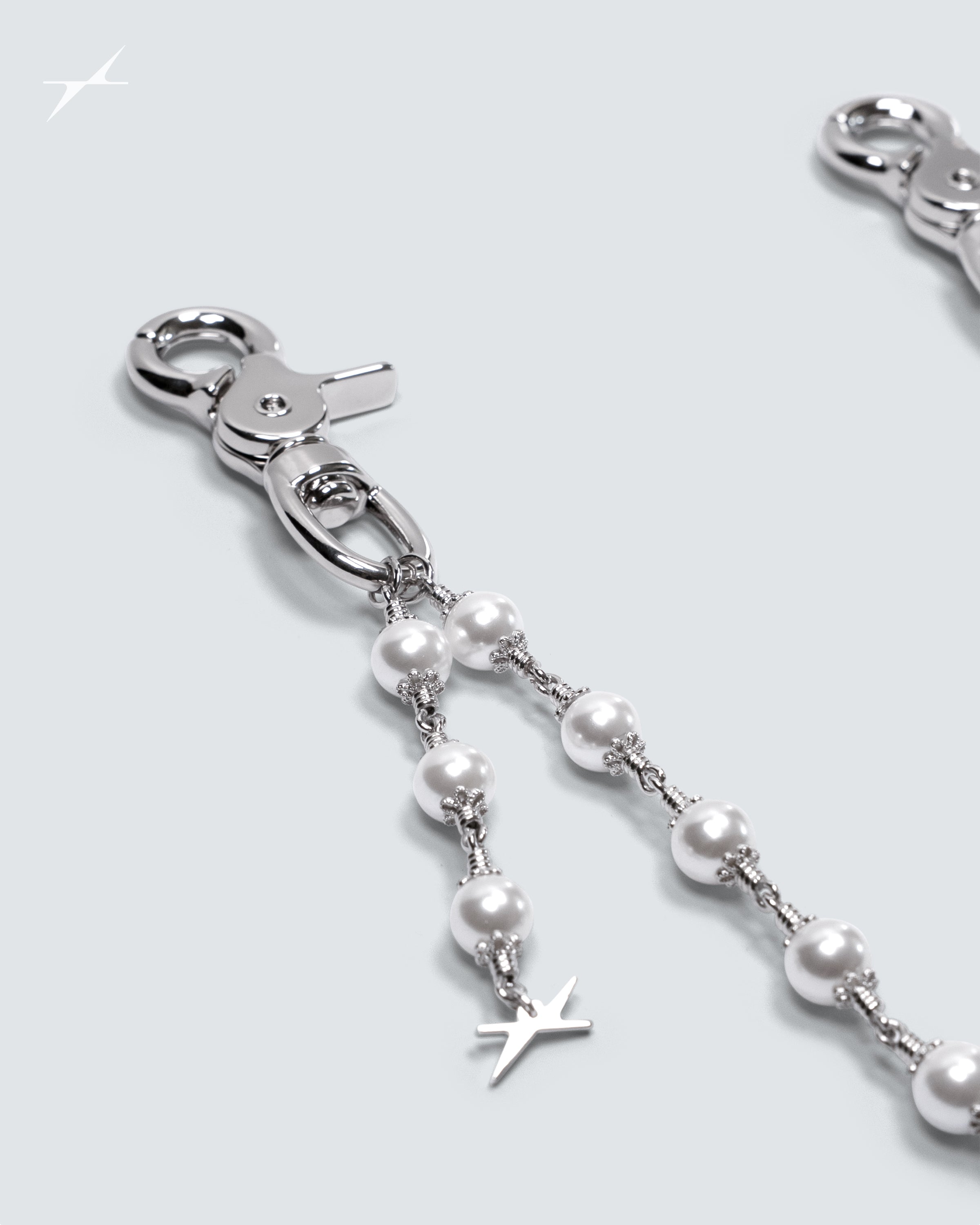 White Rosary Wallet Chain