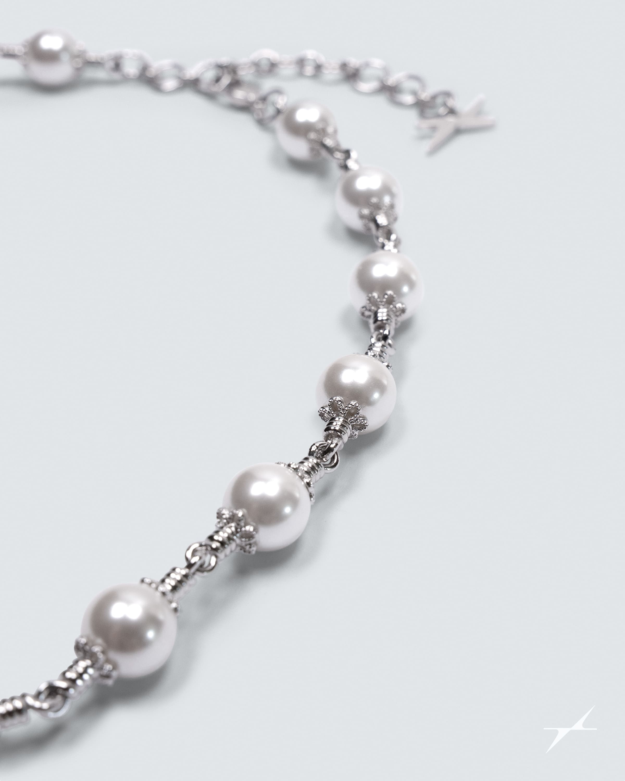 White Rosary Necklace Layer Bundle