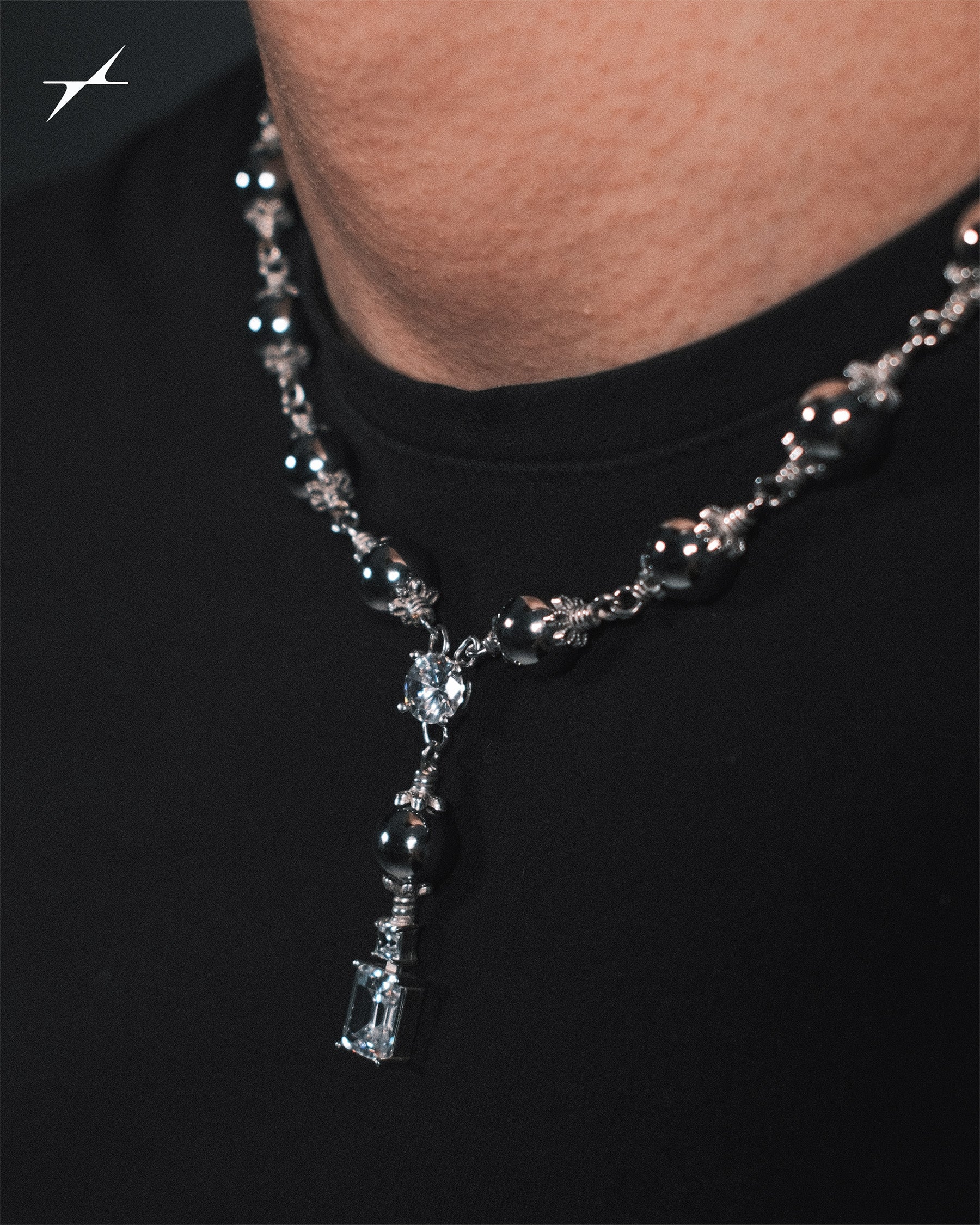 Cubic Zirconia Rosary Necklace