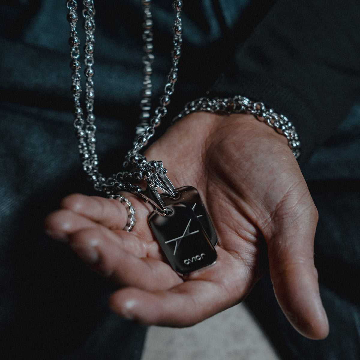 Dog Tag Ball Link Necklace