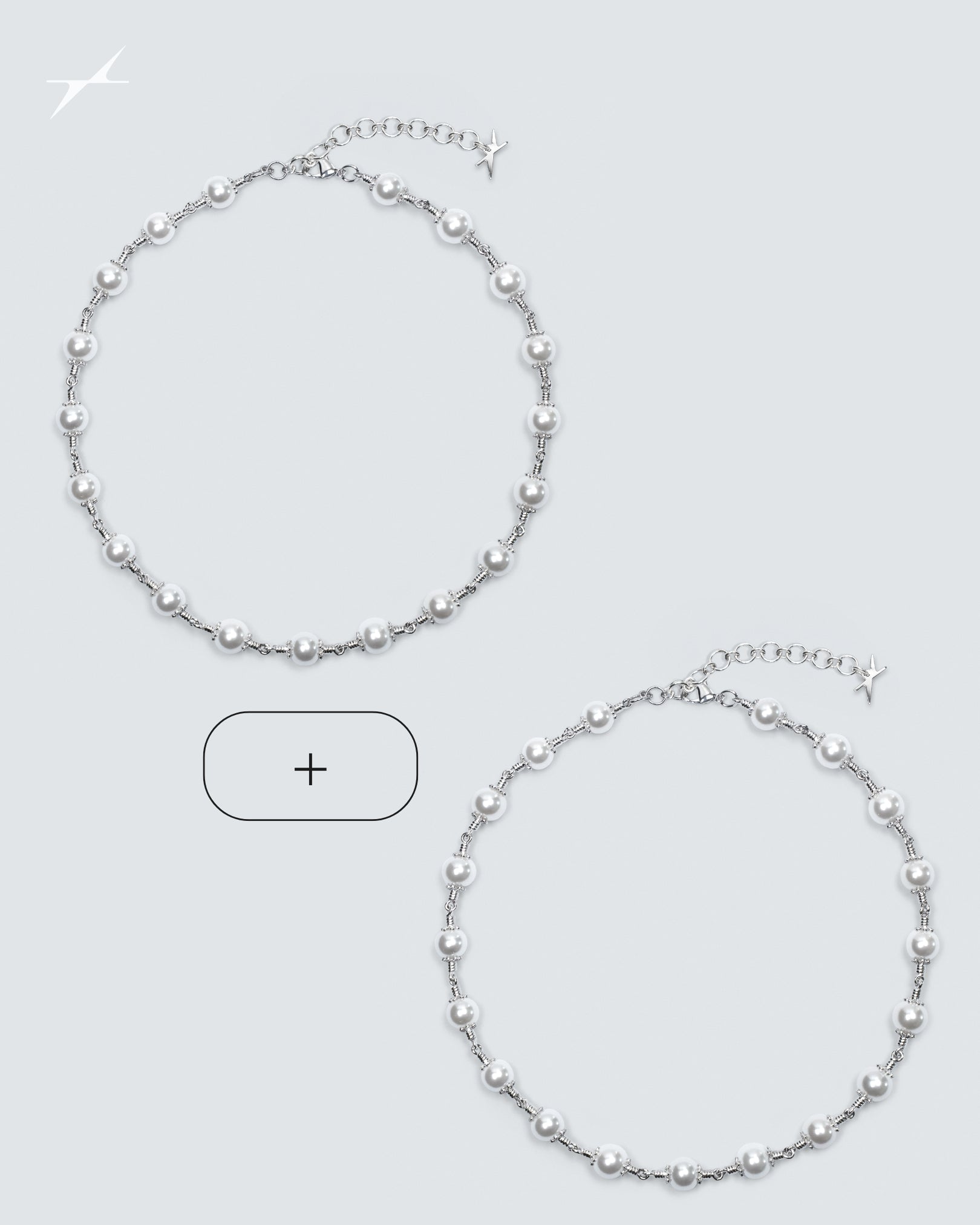 White Rosary Necklace Layer Bundle