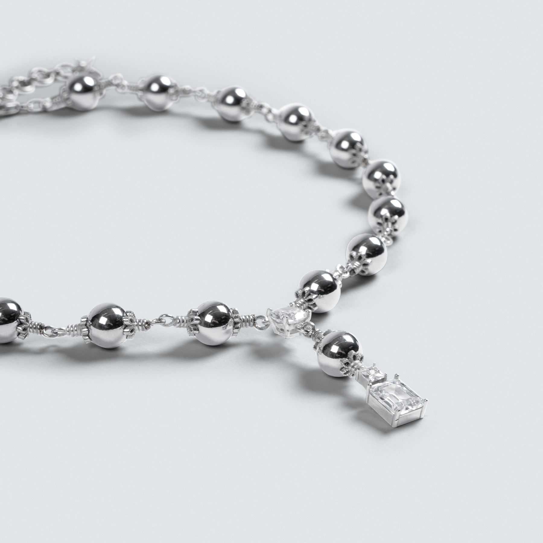 Cubic Zirconia Rosary Necklace