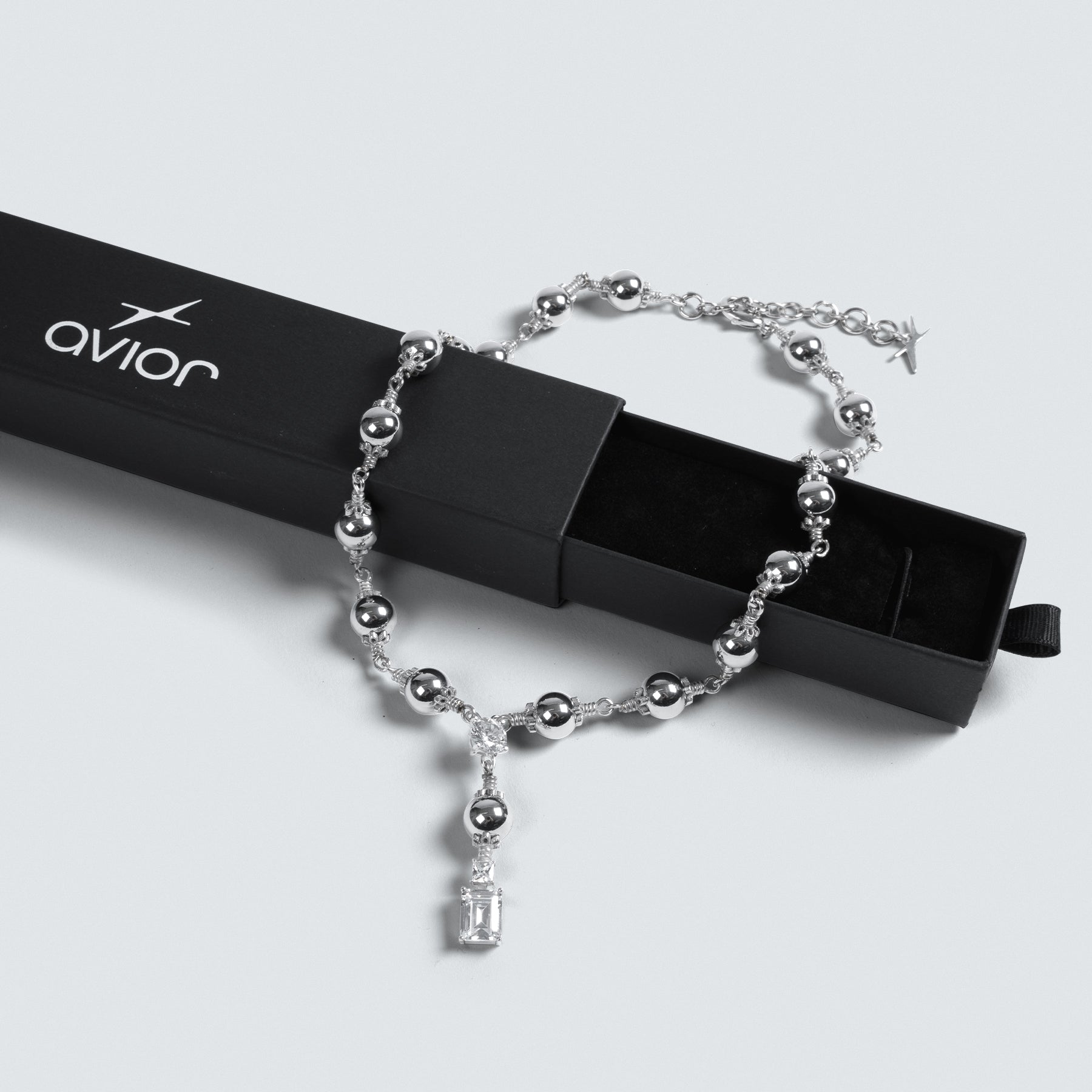 Cubic Zirconia Rosary Necklace
