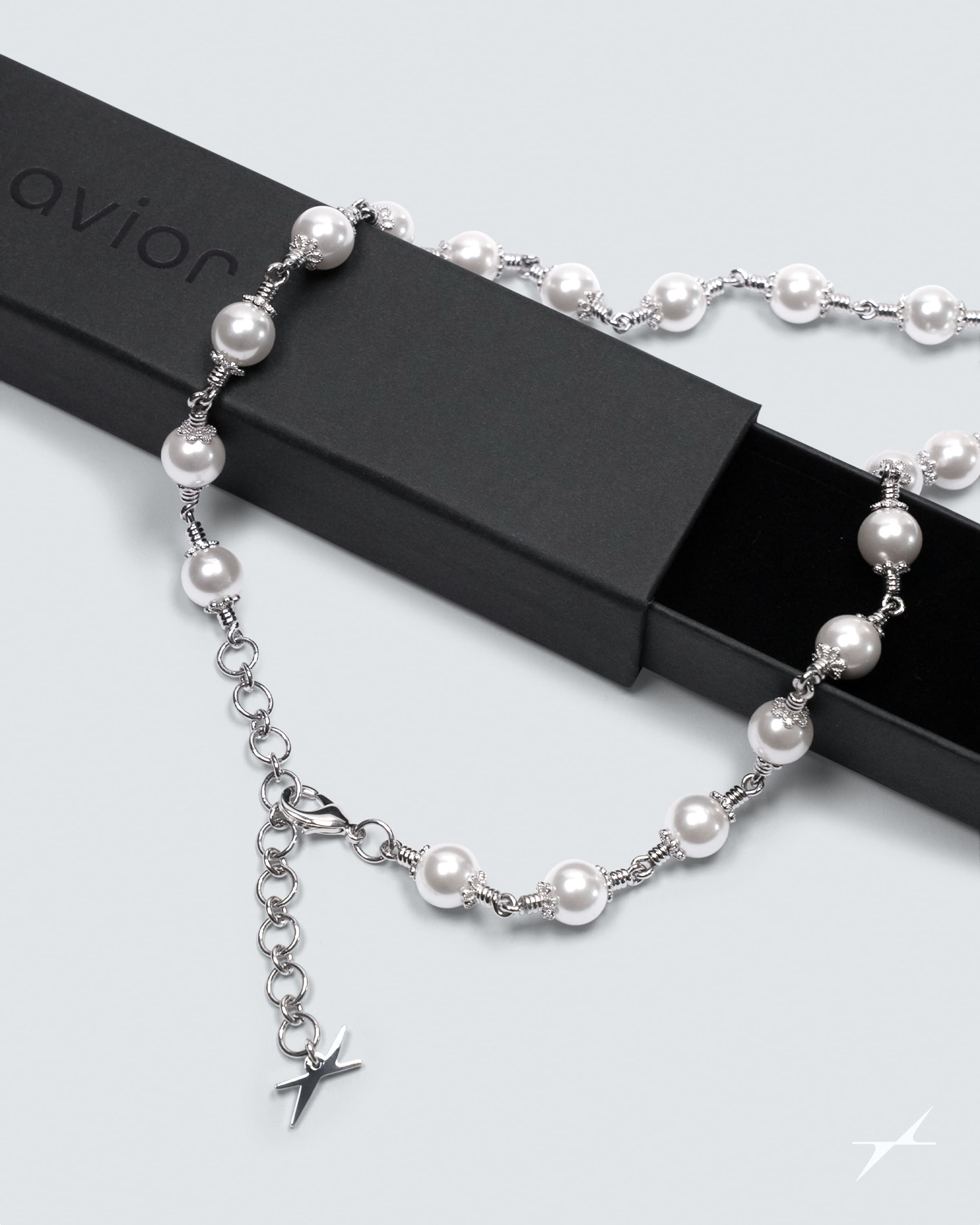 White &amp; Rainbow Rosary Necklace Layer Bundle
