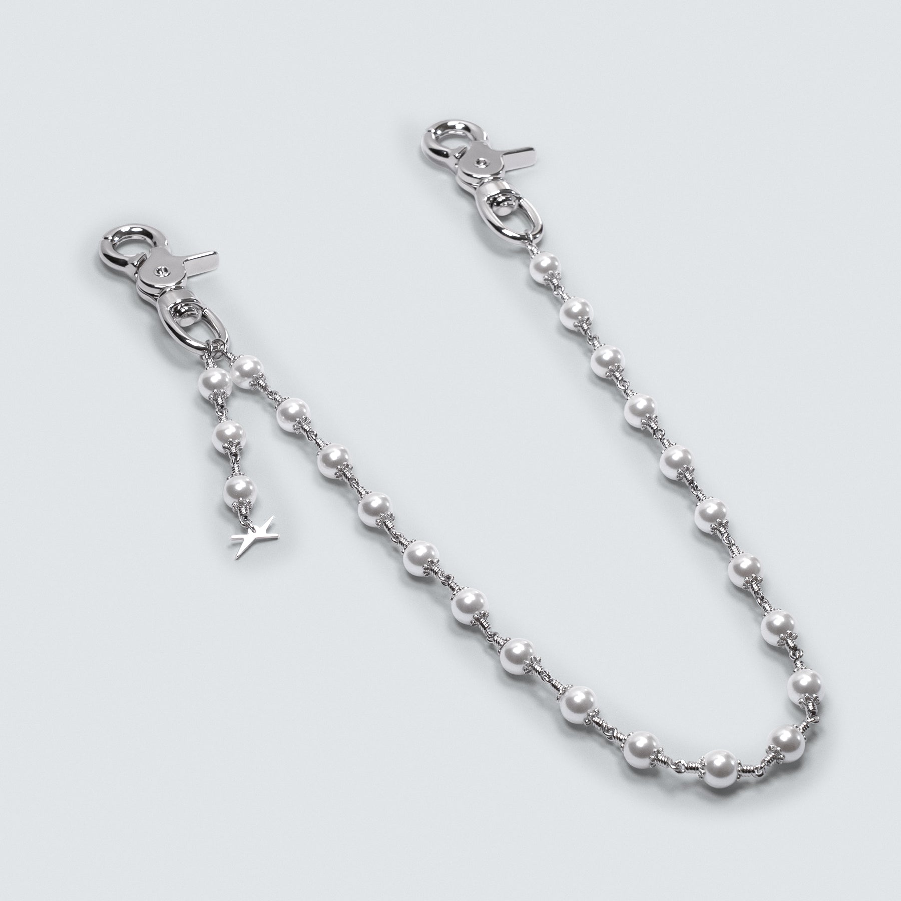 White Rosary Wallet Chain