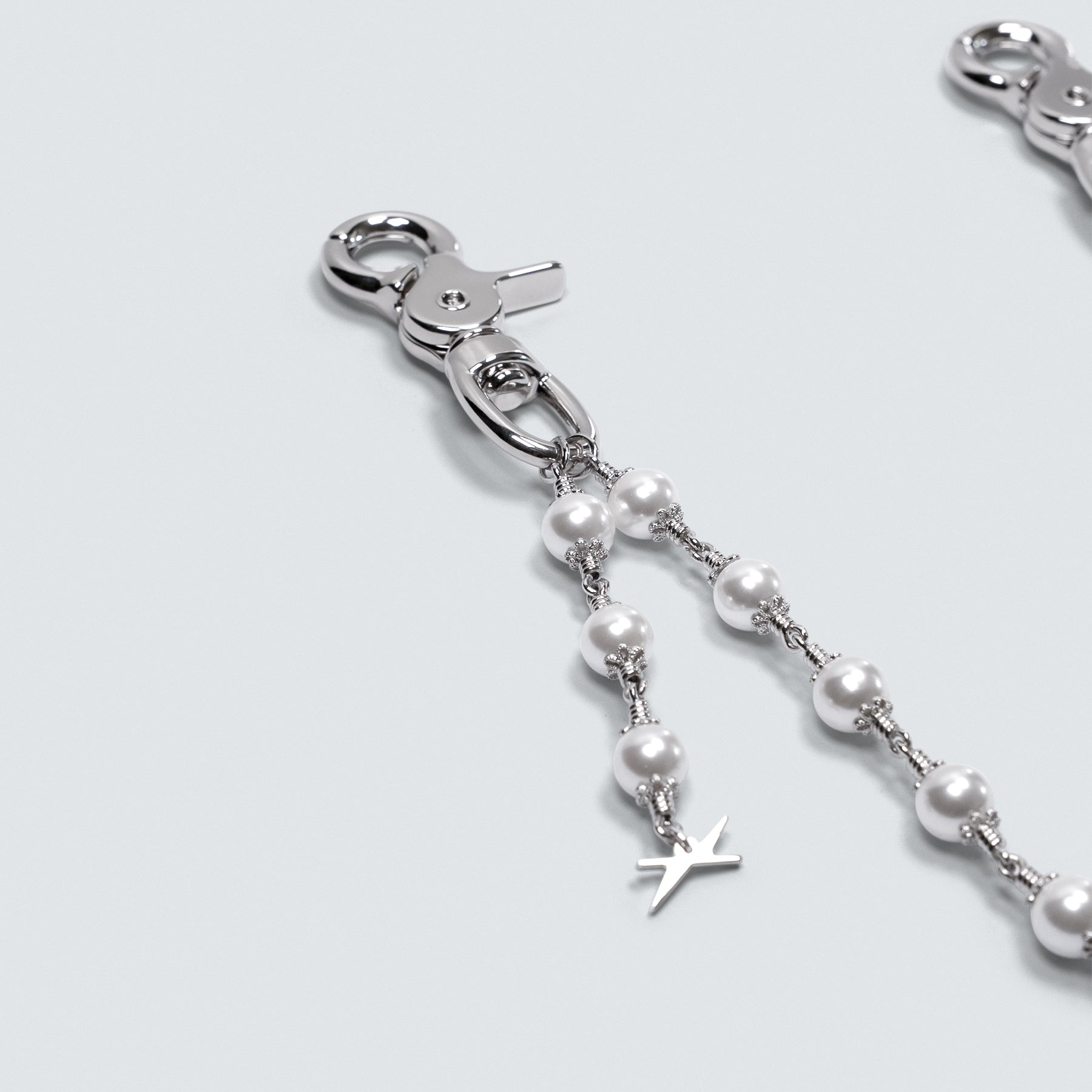 White Rosary Necklace & Wallet Chain Bundle