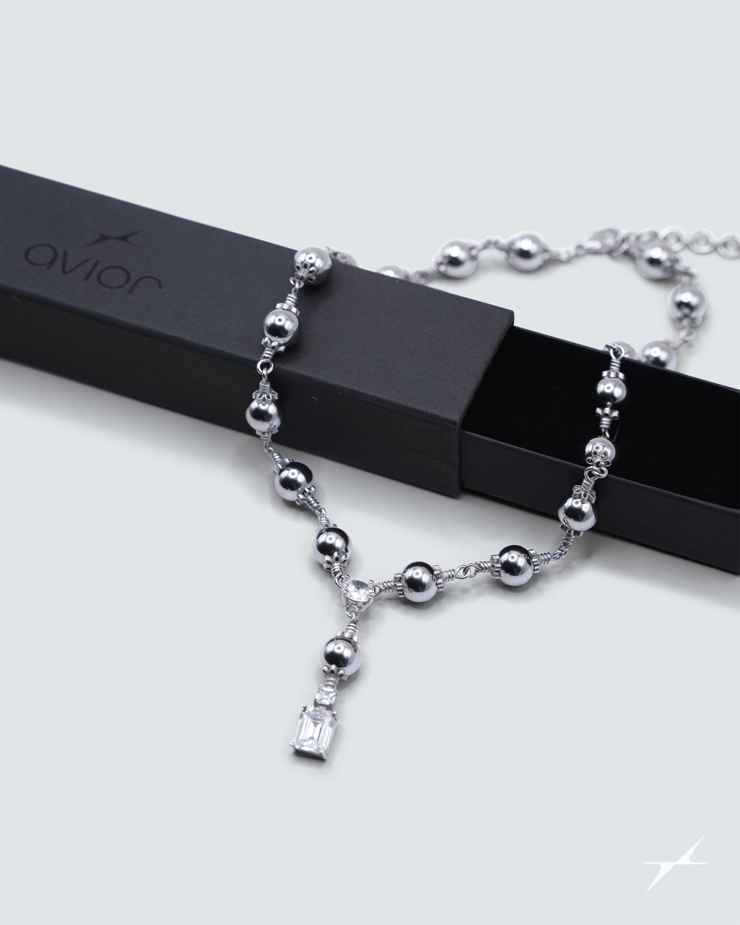 Cubic Zirconia Rosary Necklace